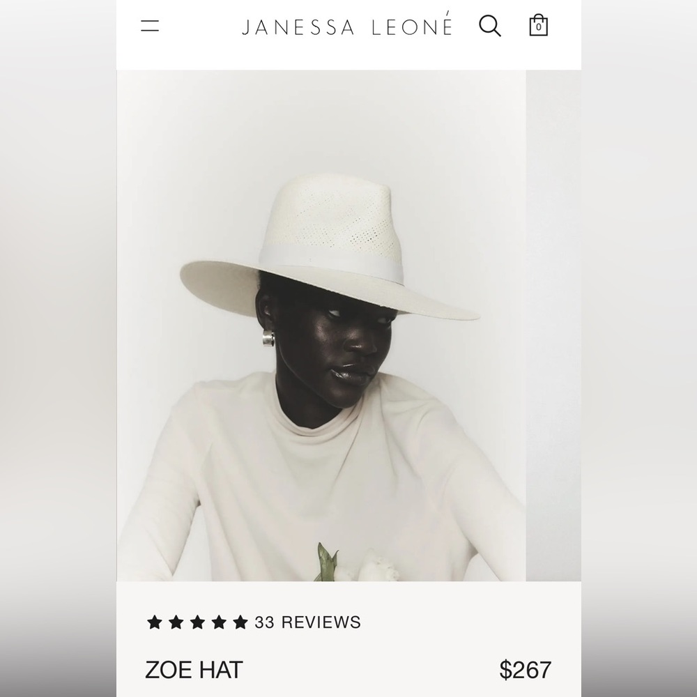 Janessa Leone Zoe Hat - Bleach - S